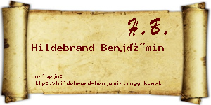 Hildebrand Benjámin névjegykártya